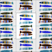 Tissu Poisson rayé multicolore Thunder_Cove (Carreau)