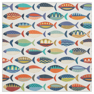 Tissu poisson rétro