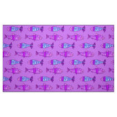 Tissu Poisson Rétro Moderne, Violet et Pourpre Améthyste (Fat Quarter)