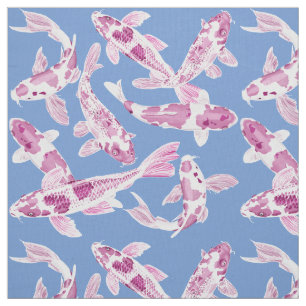 Tissu Poisson rose Koi