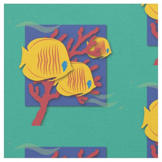 Tissu Poisson Tropical (Fermer)