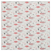 Tissu Poisson Whimsical Moderne Du Milieu Du Siècle Rose (Échantillon)