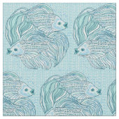 Tissu Poisson Yin Yang Blue Koi (Fermer)
