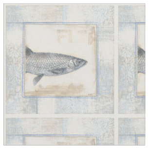 Tissu Poissons gris sur l'arrière - plan beige
