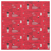 Tissu Poissons lunatiques modernes de la moitié du (Fermer)