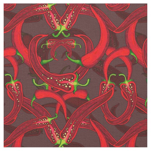 Tissu poivrons rouges avec (Fermer)