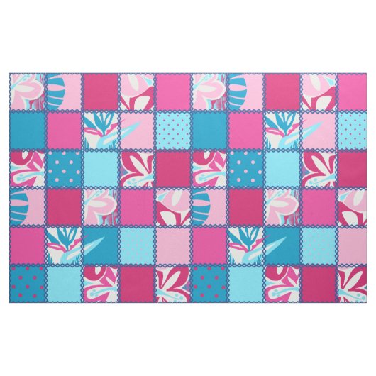 Tissu Pokii Hawaiian Floral et Patchwork de points (Fat Quarter)