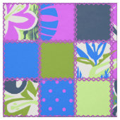 Tissu Pokii Hawaiian Floral et Patchwork de points (Échantillon)