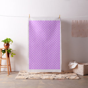 Tissu Polka blanche croise sur lilas