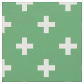 Tissu Polka blanche croise sur vert (Fermer)
