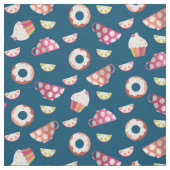 Tissu Polka Dot Cups Cakes Donuts Lemons Grappes (Échantillon)