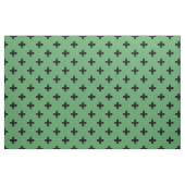 Tissu Polka noire croise sur vert (Fat Quarter)