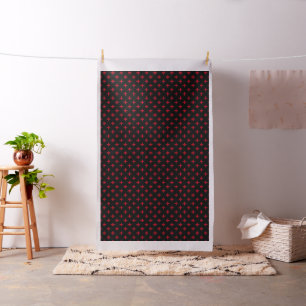 Tissu Polka rouge croise sur noir