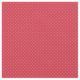 Tissu Polka rouge et blanche pointillée