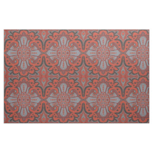 Tissu "Pomegranat tranché" formes organiques motif bohèm