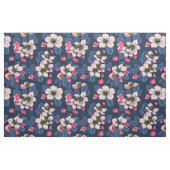 Tissu Pomme fleurit sur un bleu foncé (Yard)