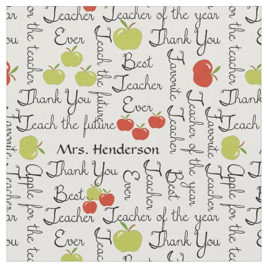 Tissu Pommes d'appréciation de professeur (Fermer)