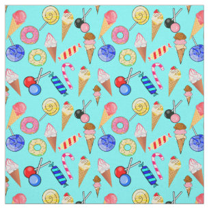 Tissu Pommes Lollipop crème glacée douce