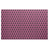 Tissu Poodle noir sur rose (Yard)