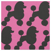 Tissu Poodle noir sur rose (Fermer)