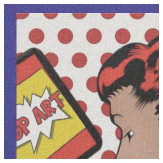 Tissu Pop Art Comic Girl Fabric (Fermer)
