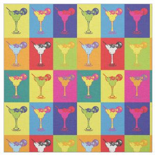 Tissu Pop Art Margarita Cocktails Retro Motif