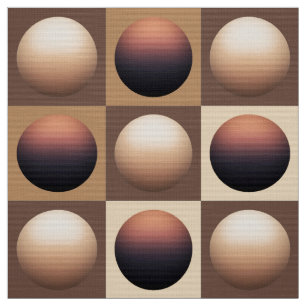 Tissu Pop Art Spheres, Chocolat Brown et beige