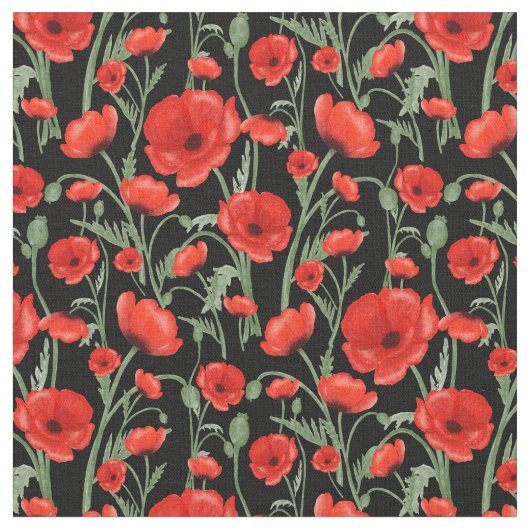 Tissu Poppies rouges (Fermer)
