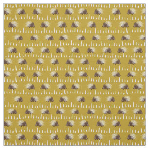 Tissu Porcupine dorée Brown et moutarde