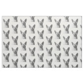 Tissu Portrait de chat noir et blanc Sphynx (Fat Quarter)