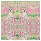 Tissu Portrait de Chihuahua vert rose pâle (Échantillon)