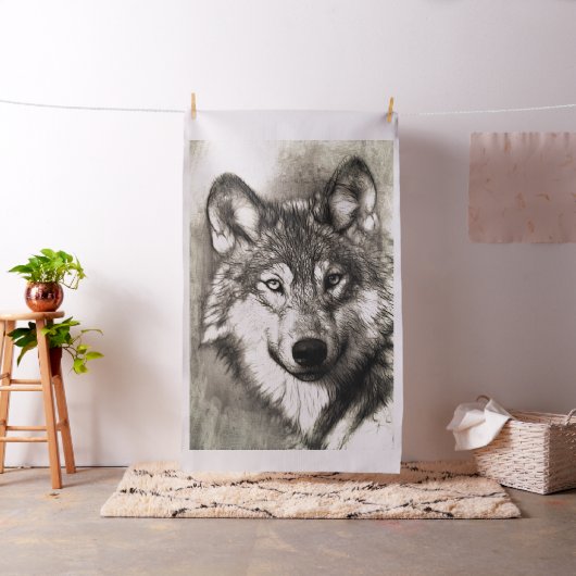Tissu Portrait de loup (In Situ)