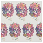 Tissu Portrait d'une couronne de fleurs (Échantillon)