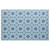 Tissu Portuguese Azulejos Blue Floral Tile Pattern (Yard)