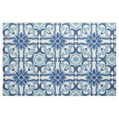 Tissu Portuguese Azulejos Blue Floral Tile Pattern (Fat Quarter)