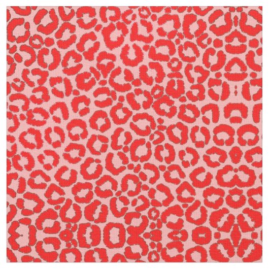 Tissu Poster de animal léopard rouge moderne (Fermer)