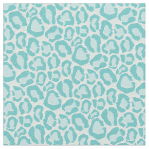 Tissu Poster de animal Leopard Turquoise
