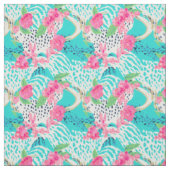 Tissu Poster de animal pastel avec fleurs (Échantillon)