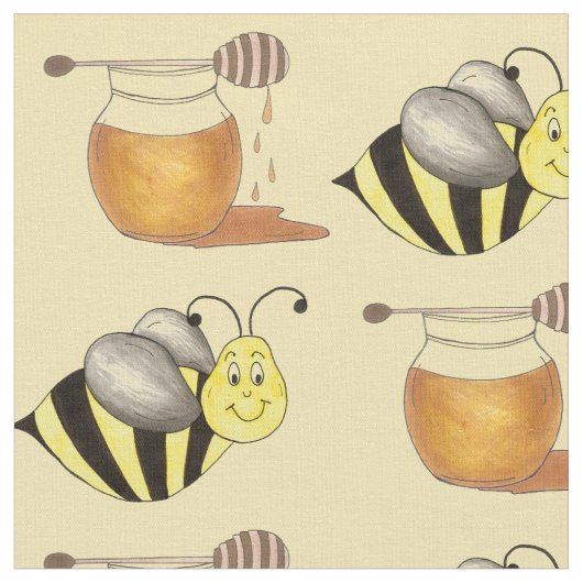 Tissu Pot de miel Pot de miel Abeille de miel Bumblebee (Fermer)