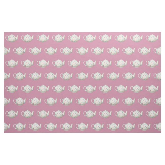 Tissu Pot de thé Pot Pot Pot Pot Rose (Fat Quarter)