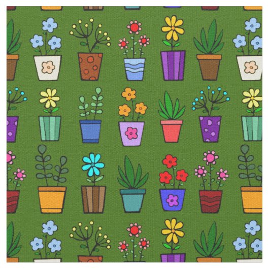 Tissu Pots de fleurs (Fermer)