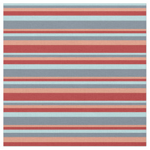 Tissu Poudre bleu, gris ardoise, Saumon foncé et rouge