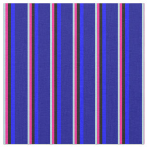 Tissu Poudre bleu, rose profond, noir, bleu et bleu fonc