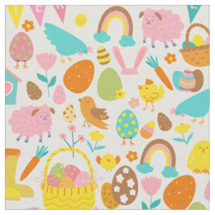 Tissu poulailler de Pâques cottagecore jardin oiseau oeu
