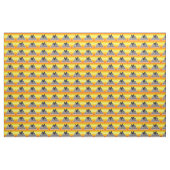 Tissu Poule noire sur fond jaune doré, (Yard)