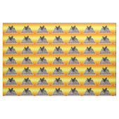 Tissu Poule noire sur fond jaune doré, (Fat Quarter)