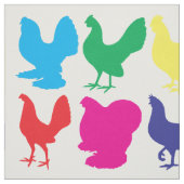 Tissu Poules colorées (Échantillon)