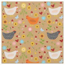 Poulets dans le jardin avec fleurs et insectes