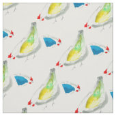 Tissu Poulets mignons aquarelle (Échantillon)