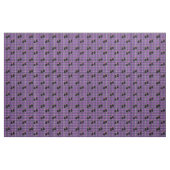 Tissu Poulets Noirs Sur Tartan Violet, (Yard)